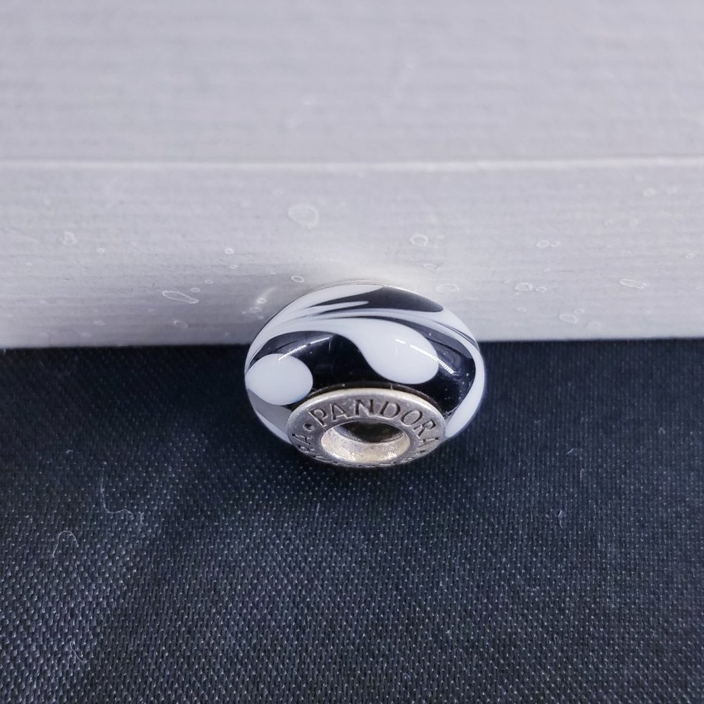 Pandora Murano Glass Charm Black & White